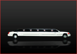Stretched limousine for hire in Pattaya beach, Thailand.